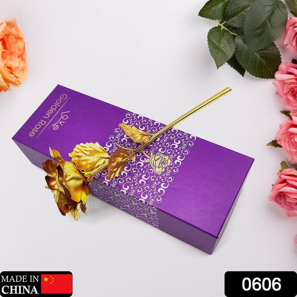 Luxury Decorative Gold Plated Artificial Golden Rose with Premium Box