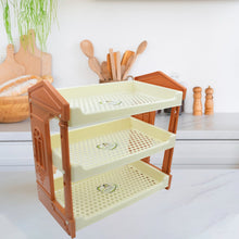 Multipurpose storage rack made from plastic, ideal for organizing kitchen or bathroom items.