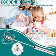 Big Stainless Steel Egg Whisk, Hand Push Rotary Whisk Blender (1 Pc / 35 Cm)