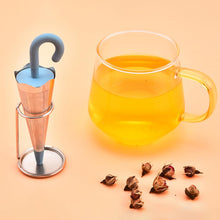 Reusable Cute Umbrella Tea Strainer With Tray / Stand (1 Pc)