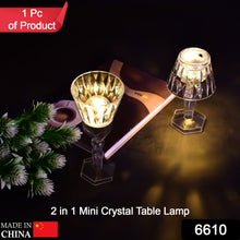 Crystal lamp with reflection effect.