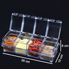 Clear seasoning container with compartments