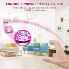 Flying ball with RGB lights and magic controller, rechargeable by USB.