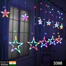 Multicolor LED curtain lights with star shapes