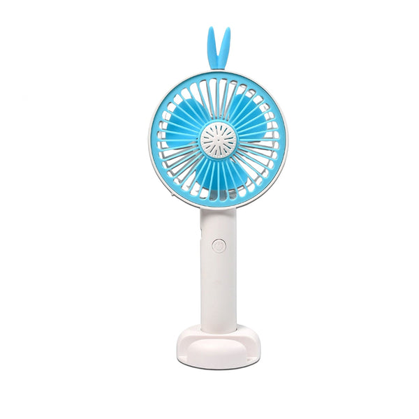 Mini Portable Hand Fan USB Rechargeable Fan With Led Light Fan for Indoor and Outdoor Use by Women and Men Table Standing Stand Included (Battery Not Include)