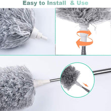 Microfiber Dusters for Cleaning, Telescoping Feather Duster with 100 inches Extendable Handle Pole, Dusting Cleaning Tools for Cleaning High Ceiling, Ceiling Fan, Blinds, Cobwebs, Furniture, Cars