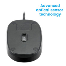 Responsive wired mouse for computer, silver, ergonomic