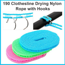 Clothesline Drying Nylon Rope with Hooks